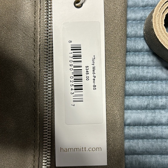 NWT Hammitt Tony Medium Pewter Brushed Silver Leather Crossbody Bag - Picture 5 of 12